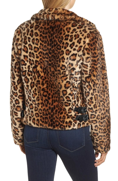 Shop Rebecca Minkoff Faux Fur Moto Jacket In Leopard Multi