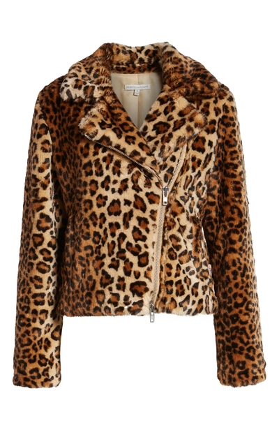 Shop Rebecca Minkoff Faux Fur Moto Jacket In Leopard Multi