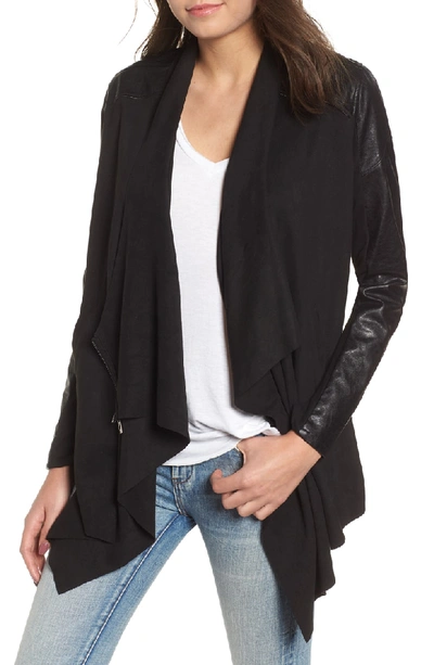 Shop Blanknyc Drape Front Jacket In Ink