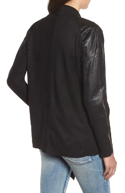 Shop Blanknyc Drape Front Jacket In Ink