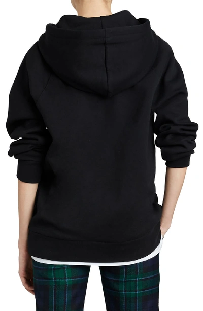 Burberry Krayford Embroidered Cotton Blend Hoodie In Black ModeSens