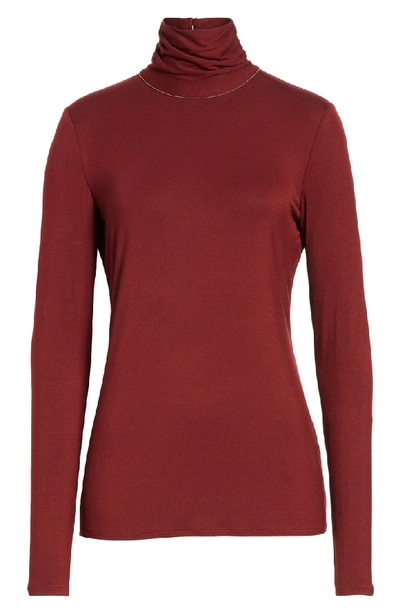 Shop Lafayette 148 Dresden Turtleneck In Vino