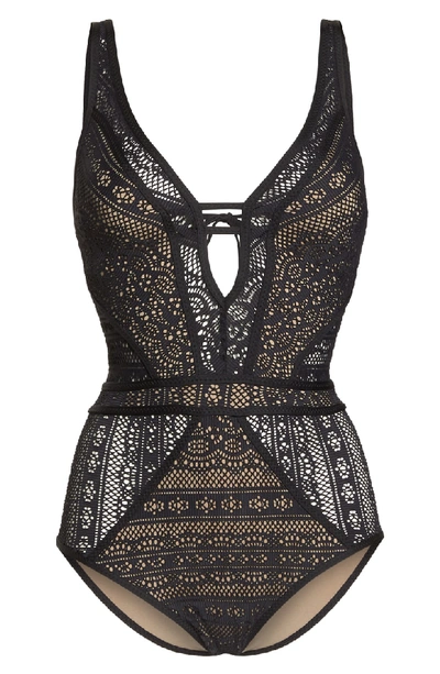 Shop Becca Show & Tell One-piece Swimsuit In Black