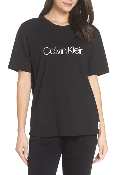 Shop Calvin Klein Monogram Lounge Tee In Black
