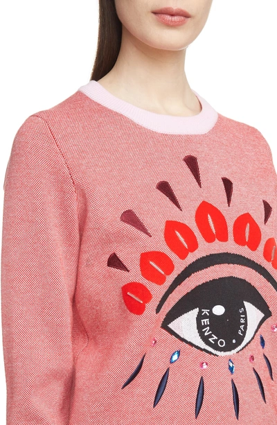 Shop Kenzo Eye Crewneck Sweater In Pastel Pink