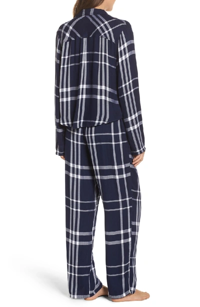 Shop Rails Plaid Pajamas In Cadet/ White