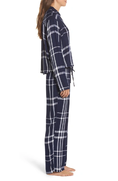 Shop Rails Plaid Pajamas In Cadet/ White