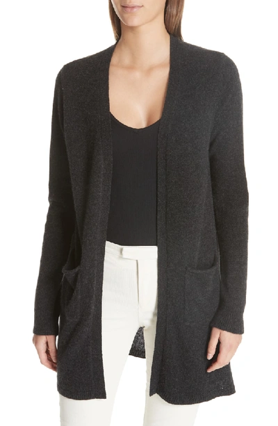 Shop Atm Anthony Thomas Melillo Cashmere Open Cardigan In Heather Charcoal