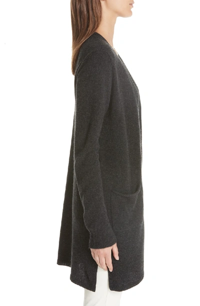 Shop Atm Anthony Thomas Melillo Cashmere Open Cardigan In Heather Charcoal