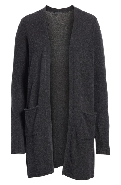 Shop Atm Anthony Thomas Melillo Cashmere Open Cardigan In Heather Charcoal