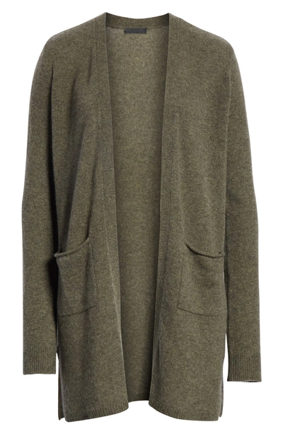 Shop Atm Anthony Thomas Melillo Cashmere Open Cardigan In Heather Army