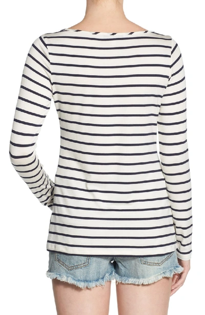 Shop Amour Vert Francoise Stripe Top In Marine Stripe