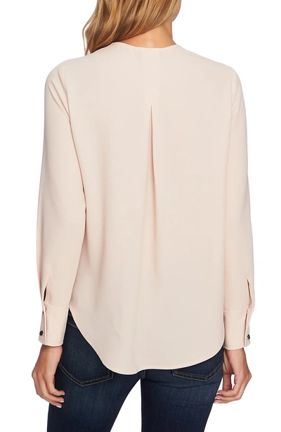 Shop 1.state Center Tie Blouse In Blush Cream