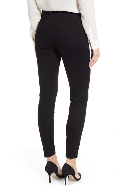 Shop Liverpool Chloe Pull-on Stretch Skinny Ankle Jeans In Black Rinse
