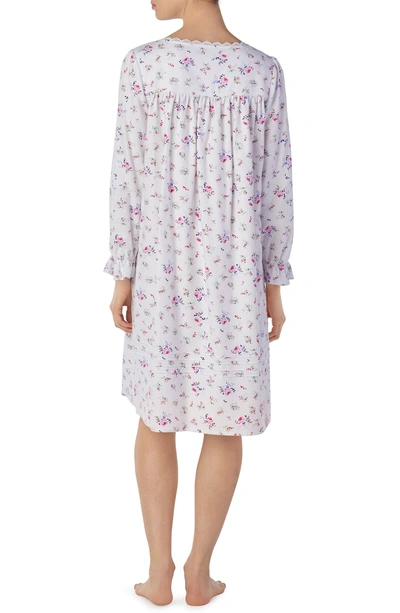 Shop Eileen West Flannel Watlz Nightgown In White Rose Print