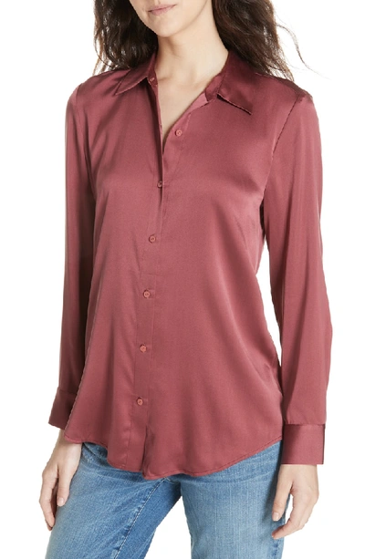 Shop Eileen Fisher Stretch Silk Shirt In Monterey