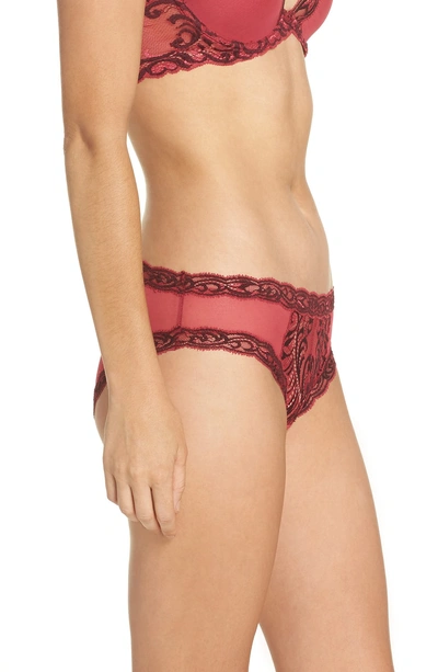 Shop Natori Feathers Hipster Briefs In Ruby/ Fig