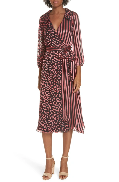 Shop Alice And Olivia Abigail Wrap Dress In Leopard Rose