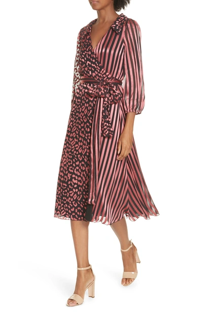 Shop Alice And Olivia Abigail Wrap Dress In Leopard Rose