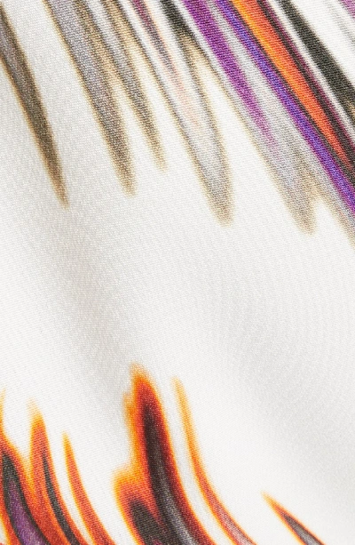 Shop Givenchy Wave Pattern Asymmetrical Silk Marocain Dress In Ecru