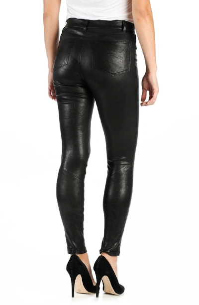 Shop Paige 'hoxton' High Rise Ultra Skinny Leather Pants In Black
