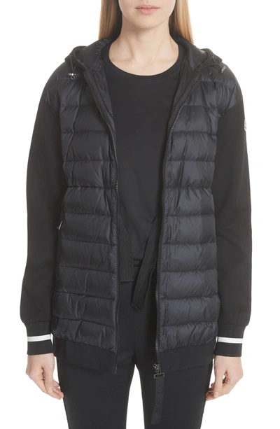 Shop Moncler Maglia Quilted Front Sweatshirt In Black