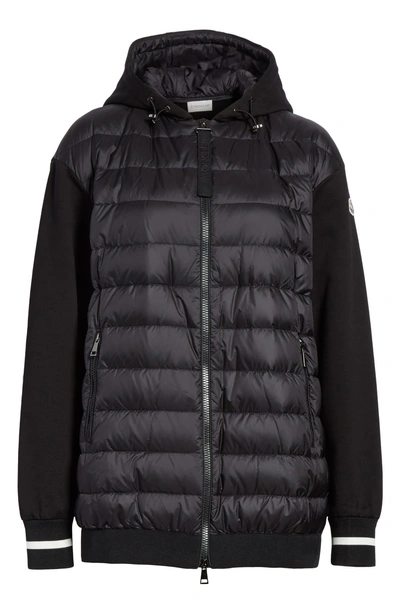 Shop Moncler Maglia Quilted Front Sweatshirt In Black