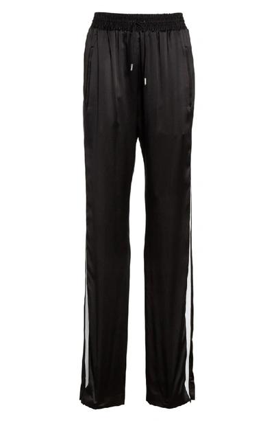 Shop Burberry Tanley Silk Track Pants In Black