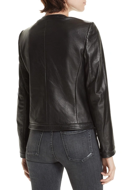Shop Rebecca Taylor Leather Jacket In Black