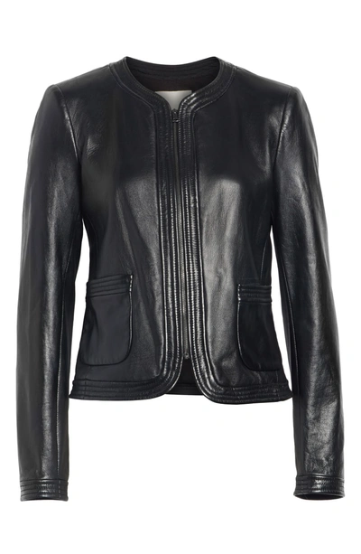 Shop Rebecca Taylor Leather Jacket In Black