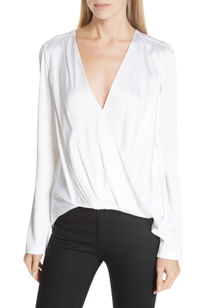 Shop A.l.c Harmon Stretch Silk Blouse In Gesso