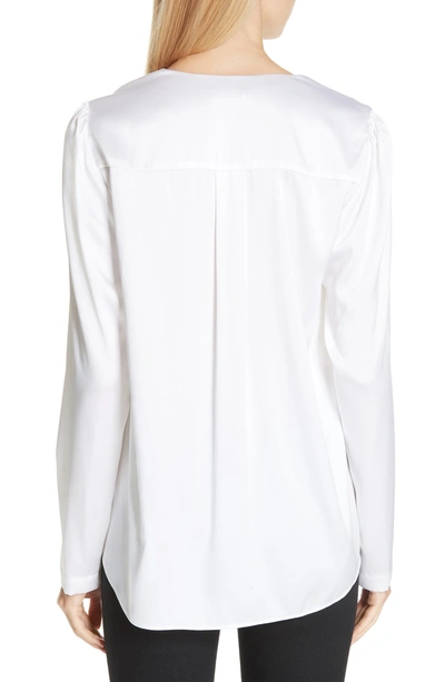 Shop A.l.c Harmon Stretch Silk Blouse In Gesso