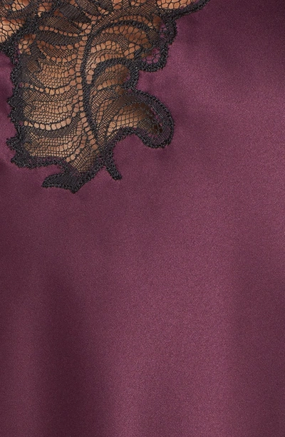 Shop Natori Feathers Charm Satin Short Pajamas In Potent Purple