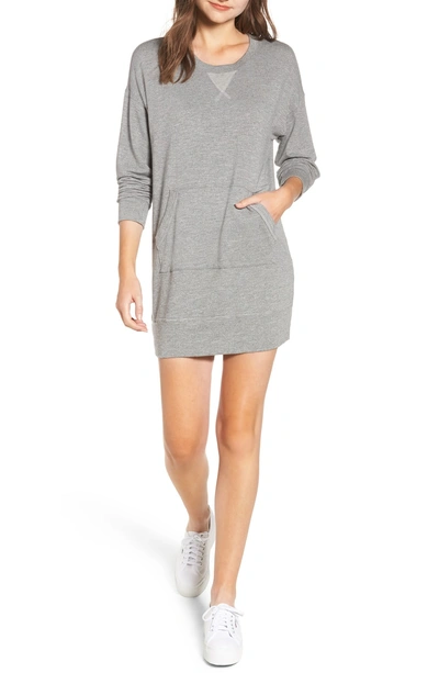 Shop Splendid Sweatshirt Dress In Heather Grey
