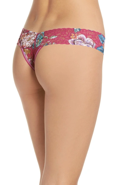 Shop Hanky Panky Empress Floral Low Rise Thong In Multi