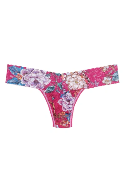 Shop Hanky Panky Empress Floral Low Rise Thong In Multi