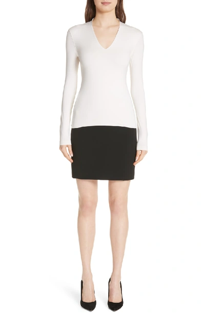 Shop Akris Double Face Wool Pencil Skirt In Black