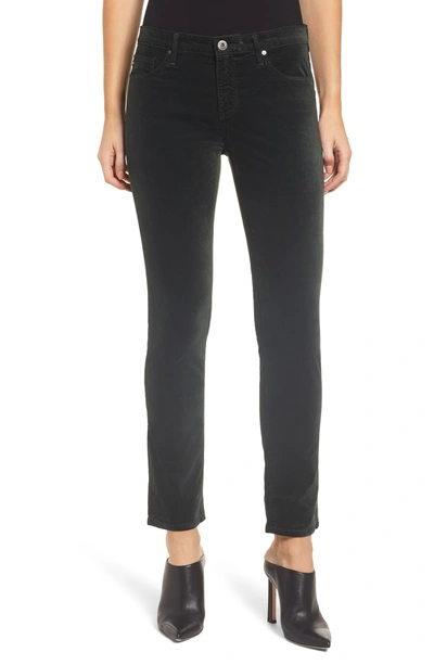 Shop Ag Prima Velveteen Skinny Ankle Pants In Dark Ivy