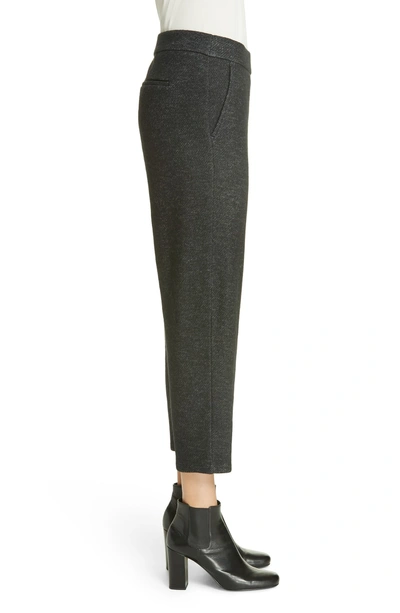 Shop Eileen Fisher Twill Knit Crop Trousers In Charcoal