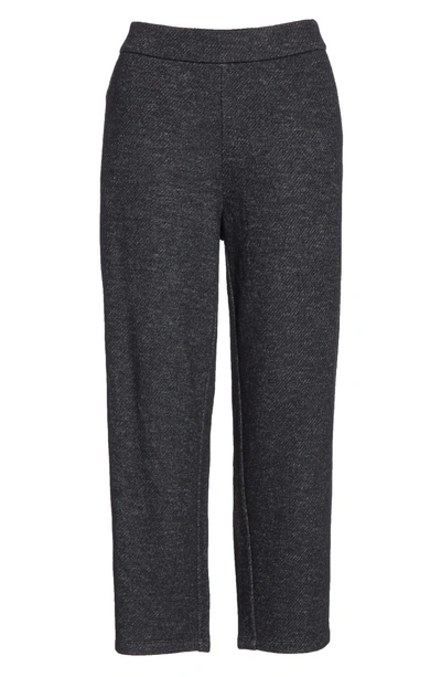 Shop Eileen Fisher Twill Knit Crop Trousers In Charcoal