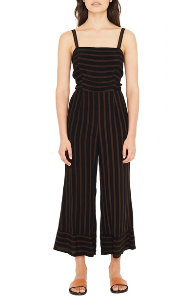 Shop Faithfull The Brand Guanabo Tie Back Stripe Jumpsuit In Mazur Stripe - Espresso