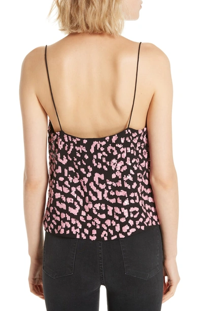 Shop Alice And Olivia Harmon Embellished Drapey Camisole In Black/ Rose