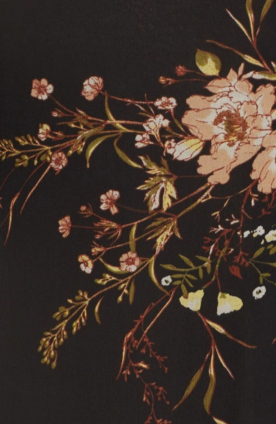 Shop Daniel Rainn Shirred Floral Print Blouse In Black