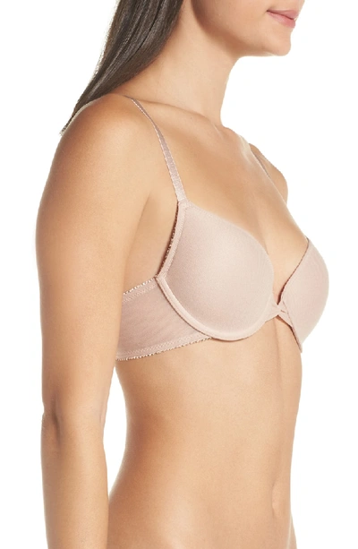 On Gossamer Bump It Up Underwire Push-up Bra In Champagne