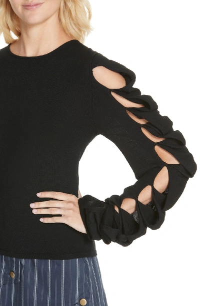 Shop Amur Alana Merino Wool & Cashmere Sweater In Black