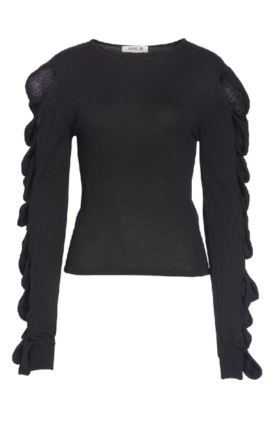 Shop Amur Alana Merino Wool & Cashmere Sweater In Black