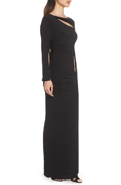 Shop Adrianna Papell Jersey Gown In Black