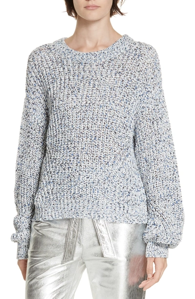 Shop Veronica Beard Ryce Cotton Sweater In Blue Mulit