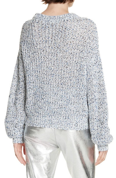 Shop Veronica Beard Ryce Cotton Sweater In Blue Mulit