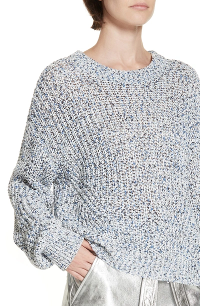 Shop Veronica Beard Ryce Cotton Sweater In Blue Mulit